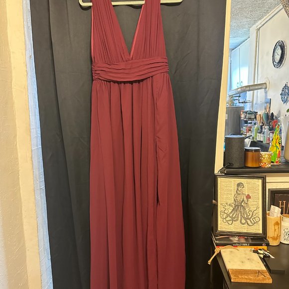 Lulus Heavenly Hues Burgundy Maxi Dress-New Never worn - Picture 4 of 7
